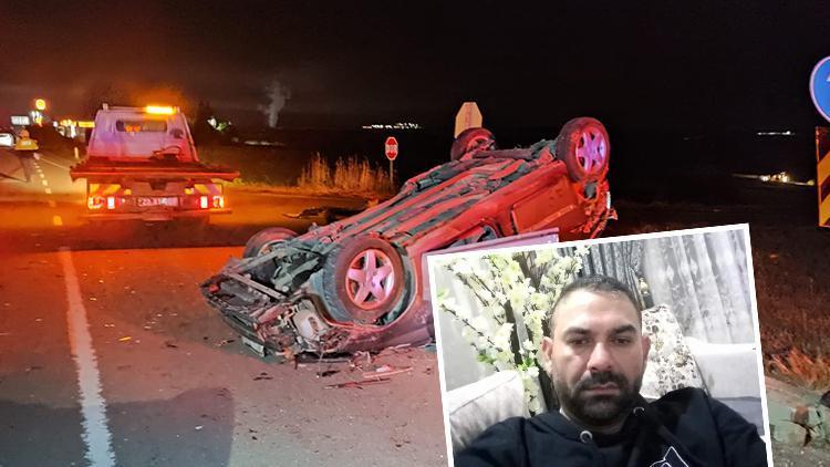 Edirnede otomobilin çarptığı araç, takla attı; Bir can kaybı