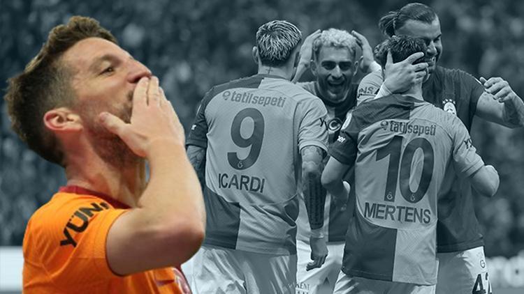 Galatasarayın hücum üçlüsünden 150 gollük katkı Mauro Icardi, Dries Mertens ve Kerem Aktürkoğlu...