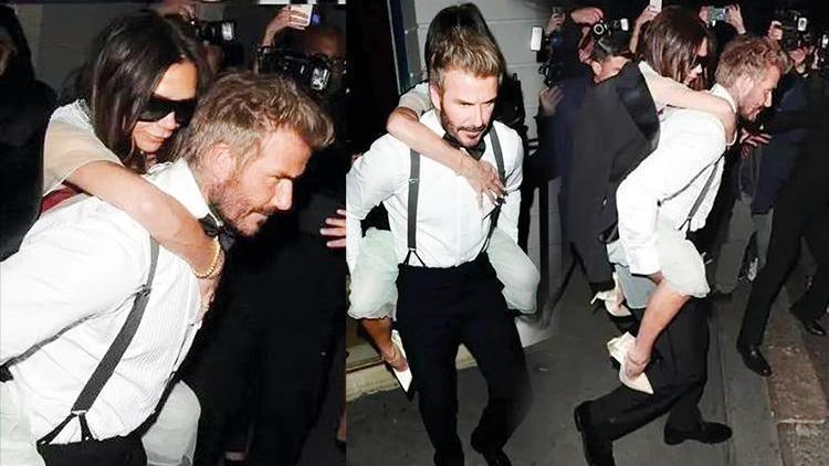 David Beckham, Victoria Beckhamı sırtında taşıdı