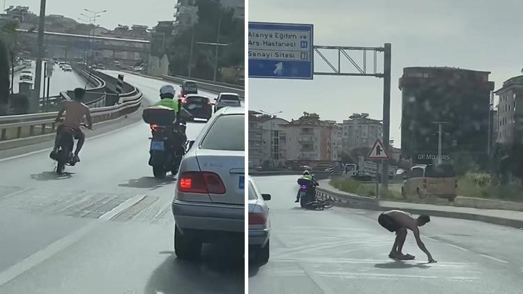 Polisin üzerine motosiklet süren sürücüye 38 bin lira para cezası