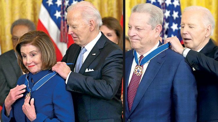 Biden’dan Pelosi ve Gore’a başkanlık madalyası