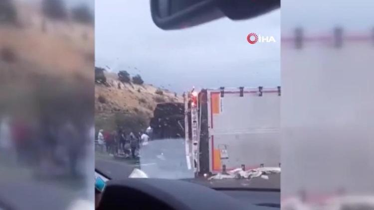 Anadolu Otoyolunda trafik kazası Ankara istikametinde aksama