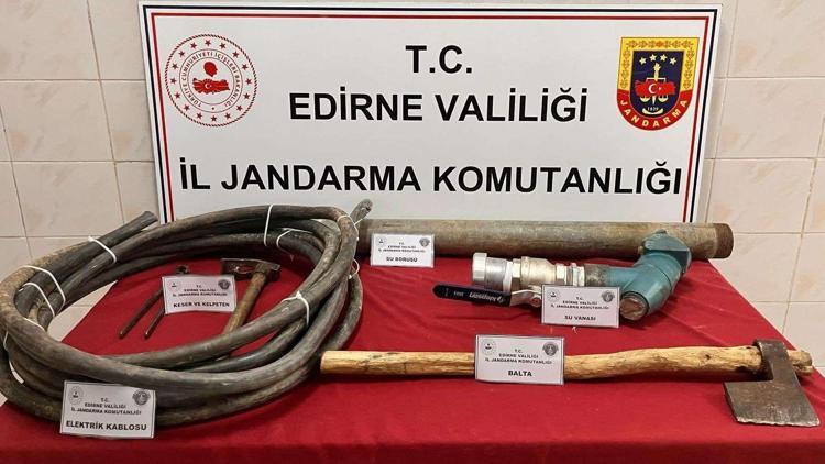 Edirne’de su deposundan hırsızlığa 2 gözaltı