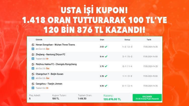 1.408 oran bildi, 120 bin 876 TL kazandı Mislide 5 maçlık iddaa kuponu...