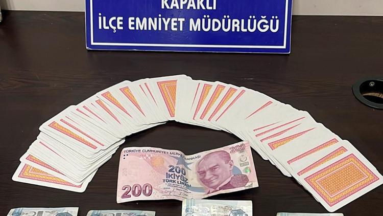 Kapaklıda kumar oynayan 4 kişiye 25 bin 700 lira ceza uygulandı