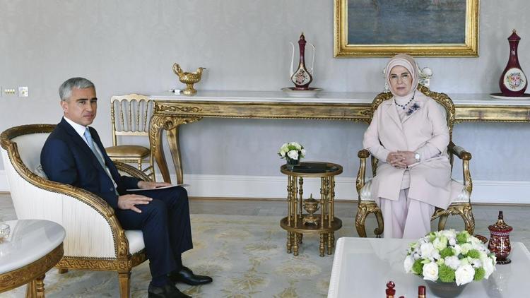Emine Erdoğan, Azerbaycan Cumhurbaşkanı Yardımcısı Alekberov ile görüştü