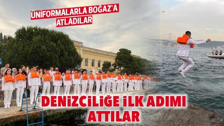 Üniformalarla Boğaz’a atladılar...Denizciliğe ilk adımı attılar