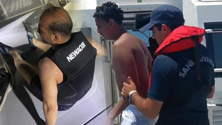 Yunanistana yüzerek geçmeye çalışan düzensiz göçmenler yakalandı