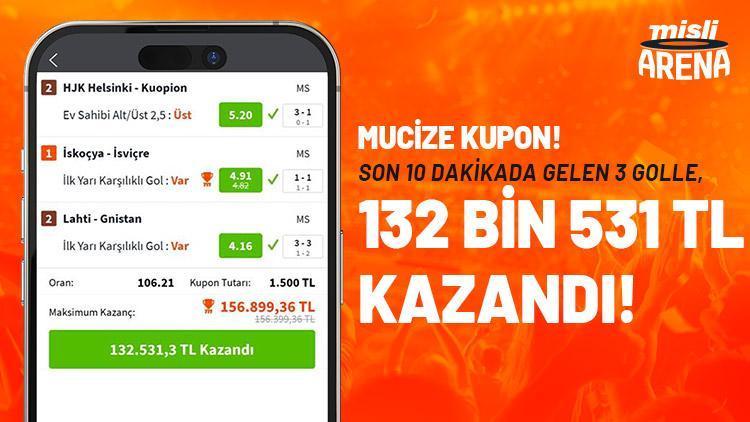 Mislide iddaa oynadı, son 10 dakikada gelen gollerle 132 bin 531 TL kazandı