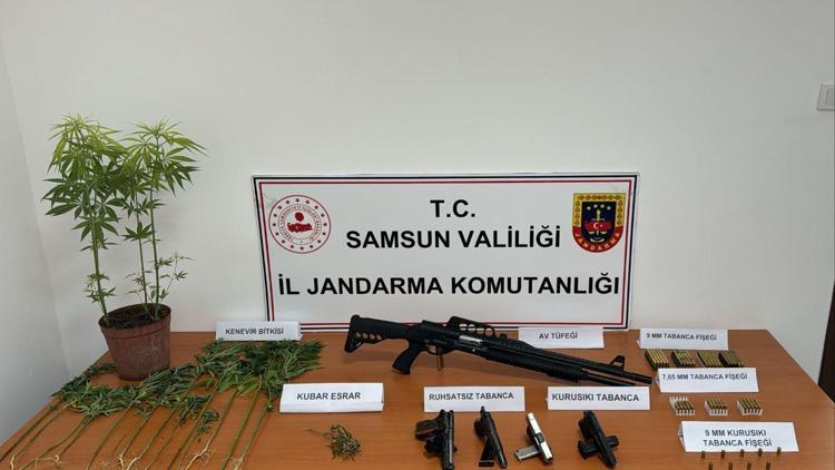 Samsun’da uyuşturucu, silah ve mühimmat ele geçirildi