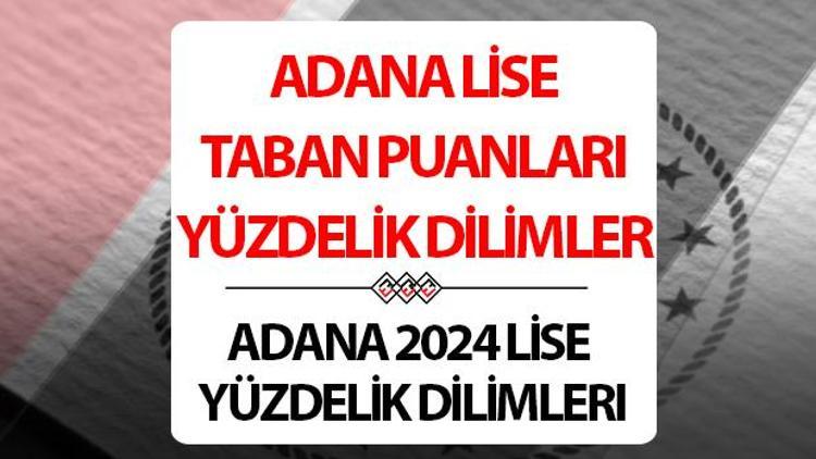 Adana lise taban puanları 2024 Adana Anadolu, Fen, İmam Hatip Lisesi taban puanları ve yüzdelik dilim bilgileri