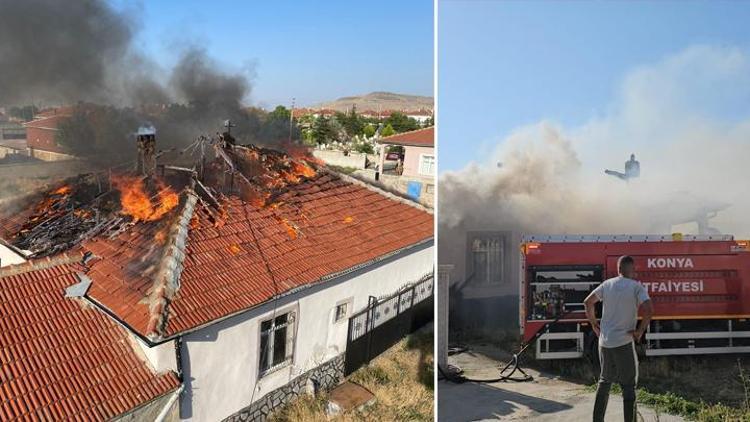 Konyada acı olay Anne ile oğlu yangında hayatını kaybetti