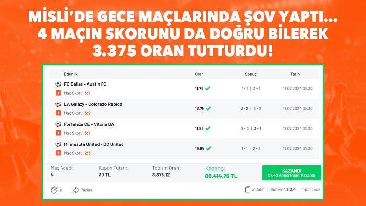 Gece maçlarına iddaa oynadı, 3375 oran tutturdu 4 maçlık iddaa kuponu...