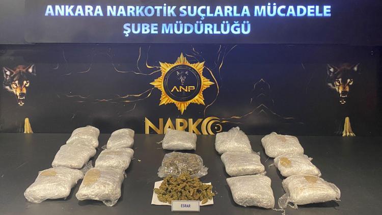 Ankarada 10 kilo 600 gram esrar ele geçirildi