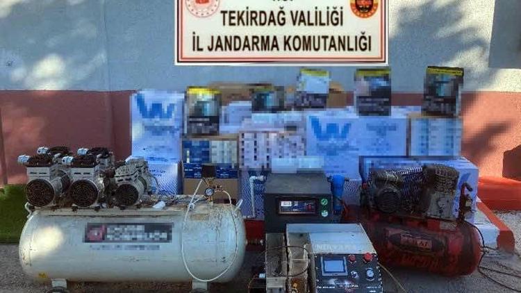 Tekirdağda kiralık iş yerinde kaçak sigara üretimi