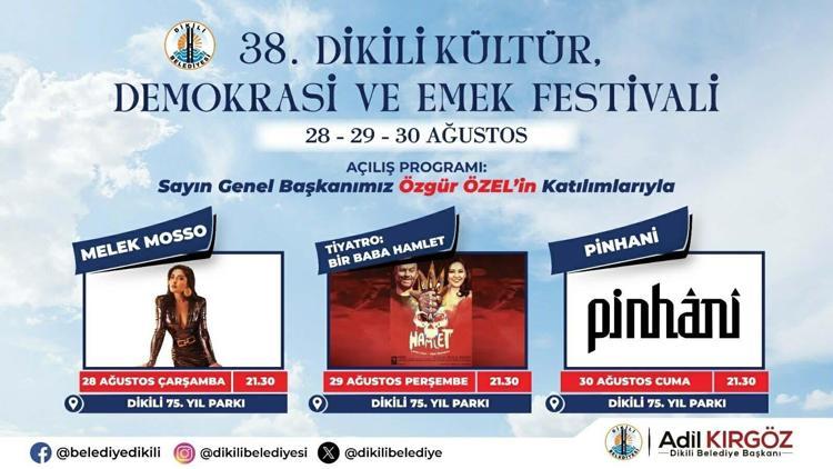 38inci Dikili Kültür, Demokrasi ve Emek Festivali başlıyor