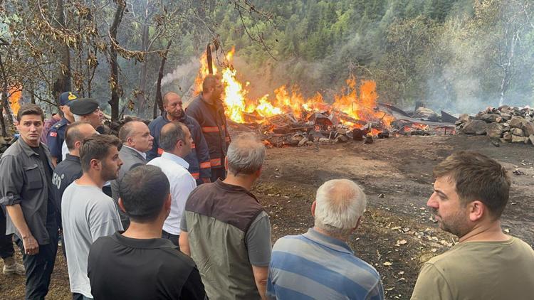 Artvinde 3 ahşap ev yangında küle döndü