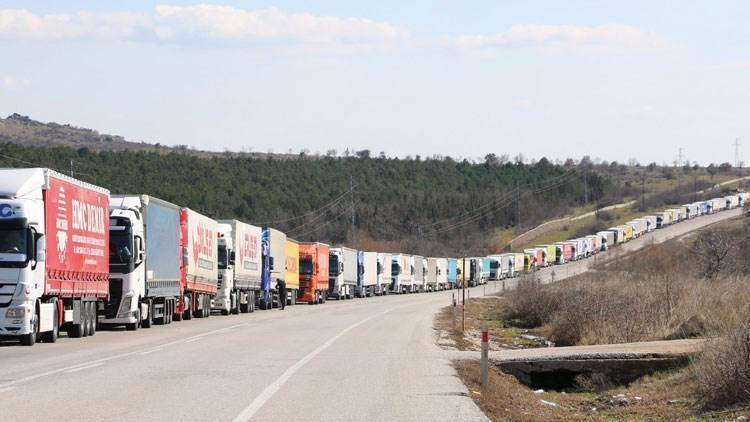 40 kilometrelik ihracat kuyruğu