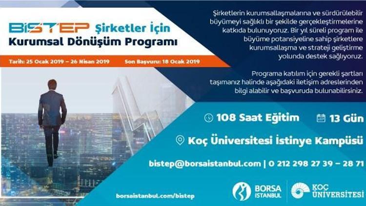 BISTEP Şirketler için Kurumsal Dönüşüm Programı Ocak 2019da başlıyor