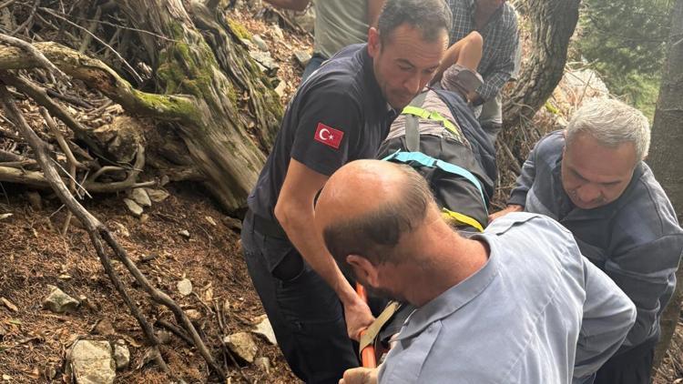 Koyut otlatırken kayalık alandan  düştü