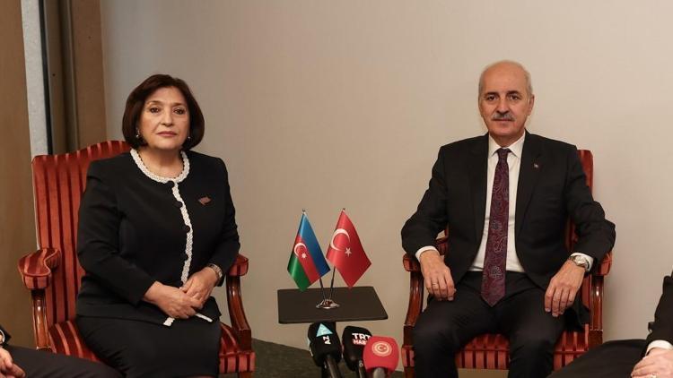 TBMM Başkanı Numan Kurtulmuş, Azerbaycan Milli Meclis Başkanı Gafarova ile görüştü