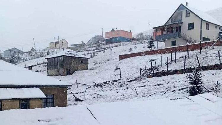 Gümüşhanenin yüksekleri beyaza büründü