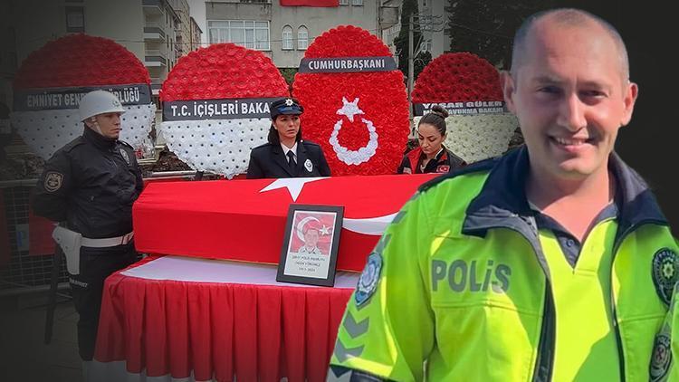 Trafik kazasında şehit olan polis memuru Ogün Yürümeze son veda