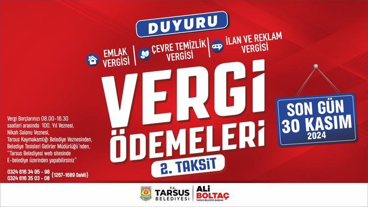 Tarsus Belediyesi’nden vergi ödemesi hatırlatması