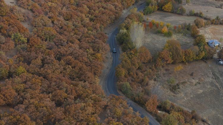 Bingölde sonbahar güzelliği dronla görüntülendi