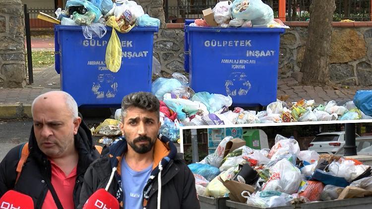 İstanbuldaki ilçede belediye işçileri greve gitti, sokaklarda çöp yığınları oluştu