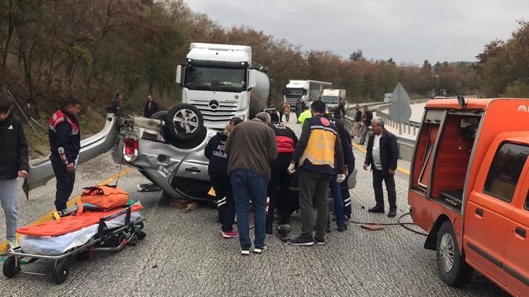 Çankırı’da takla atan otomobildeki 2 kişi yaralandı