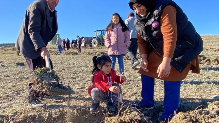 Köyde içme suyu sorunu çözülünce kadınlar hatıra ormanı kurdu