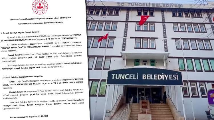 İki belediyeye görevlendirme… İçişleri Bakanlığı: Tunceli ve Ovacık’a görevlendirme yapıldı