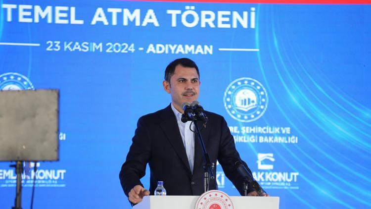 Bakan Kurum, Adıyamanda temel atma töreninde konuştu: