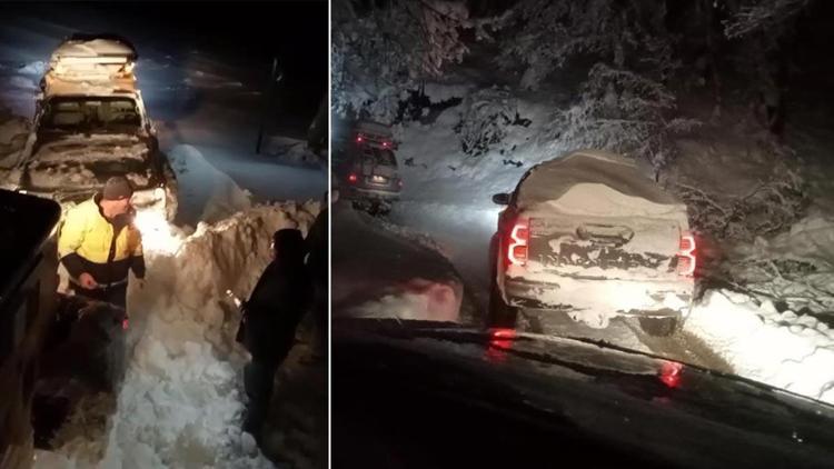 Boluda kar kalınlığı 2 metreye yaklaştı 12 kişi yaylada mahsur kaldı