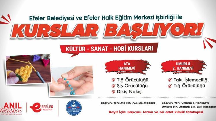 Efelerde kültür, sanat ve hobi kursları düzenlendi