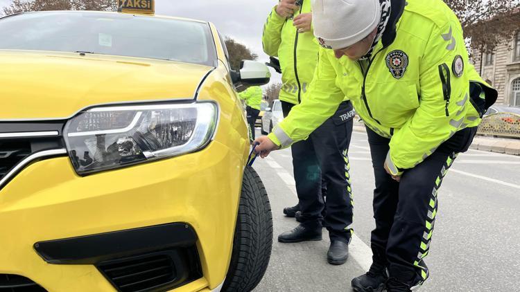 Edirnede ticari araçlara yönelik kış lastiği denetimi yapıldı