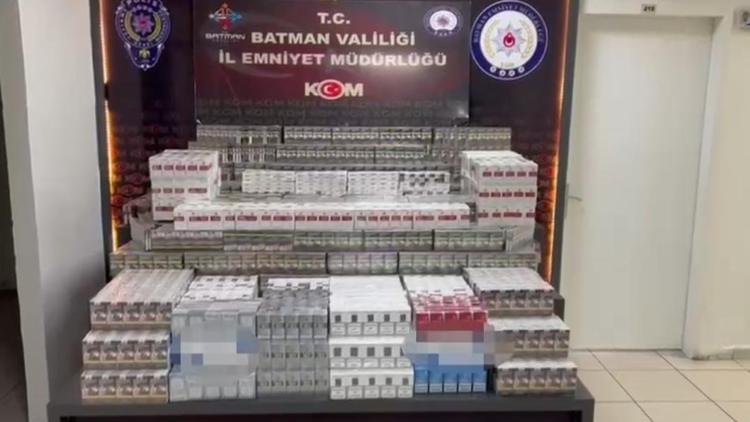 Batmanda 9 bin paket kaçak sigara ele geçirildi