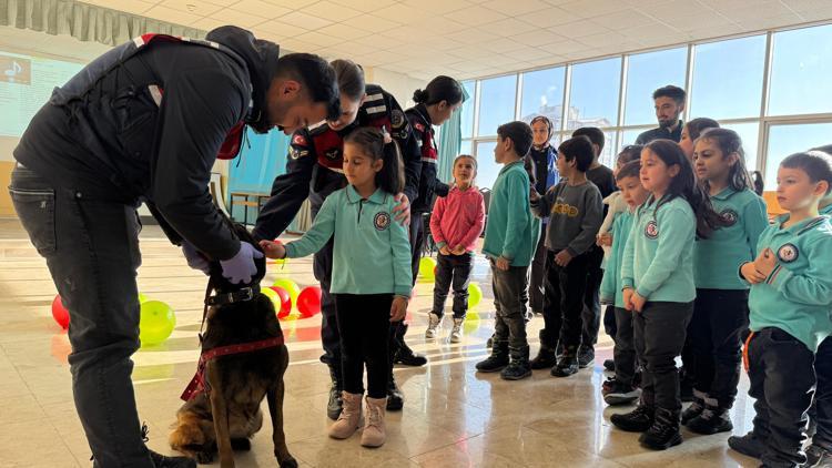 Sivasta jandarma köpeği Zanka özel çocuklara gösteri yaptı