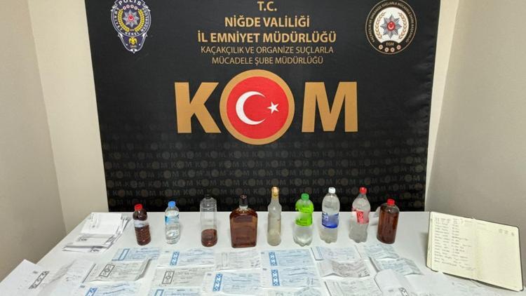 Niğdede sahte içki ve tefecilik operasyonu: 2 gözaltı