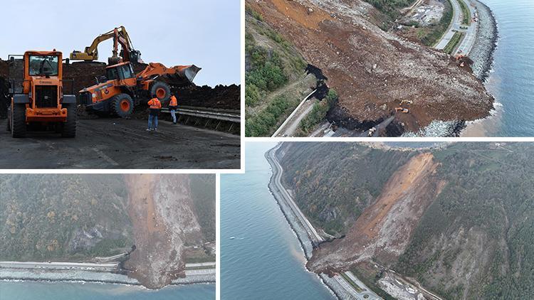 Bölgenin geçiş güzergahında heyelan: Yol kapandı; metrelerce yükseklikte toprak yığını oluştu