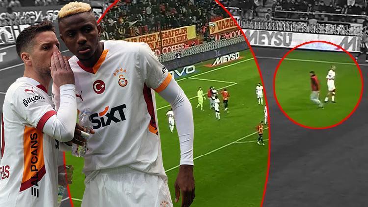 Kayserispor - Galatasaray maçında görülmemiş olay Sahaya girip futbolcularla fotoğraf çekildi, kendi taraftarı tarafından tartaklandı...