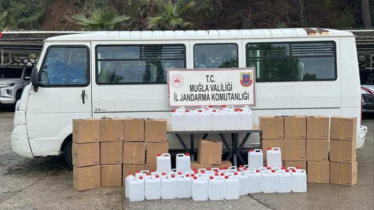 Muğlada 300 litre kaçak etil alkol ele geçirildi