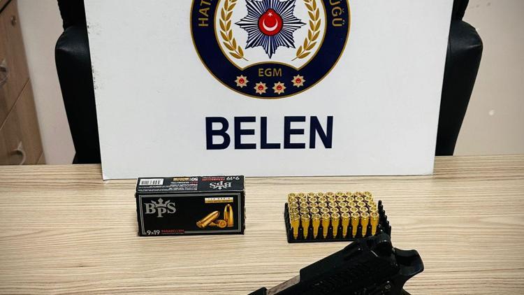 Belende ruhsatsız tabanca ve mühimmat ele geçirildi