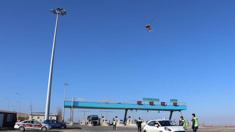 Kırşehirde havadan trafik denetimi yapıldı