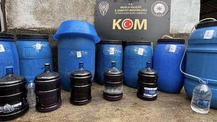 Muğlada 891 litre sahte içki ele geçirildi