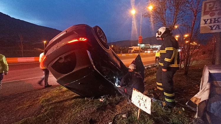 Mardinde, takla atan otomobilin sürücüsü yaralandı