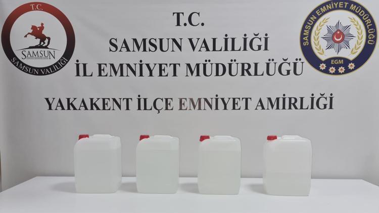 Samsunda 17 litre etil alkol geçirildi