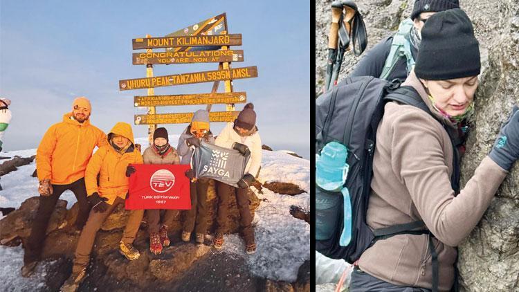 Bir tırmanışla iki zirve yaptı Hem bağışta hem de Kilimanjaro’da...