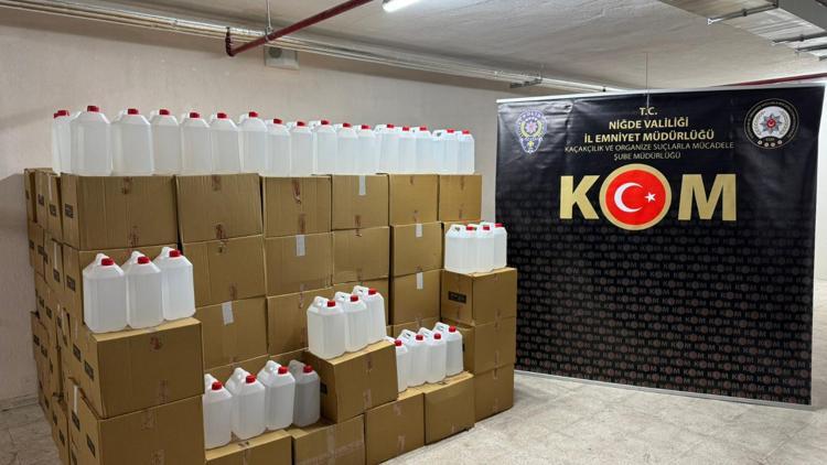 Niğdede 4 bin litre etil alkol ele geçirildi